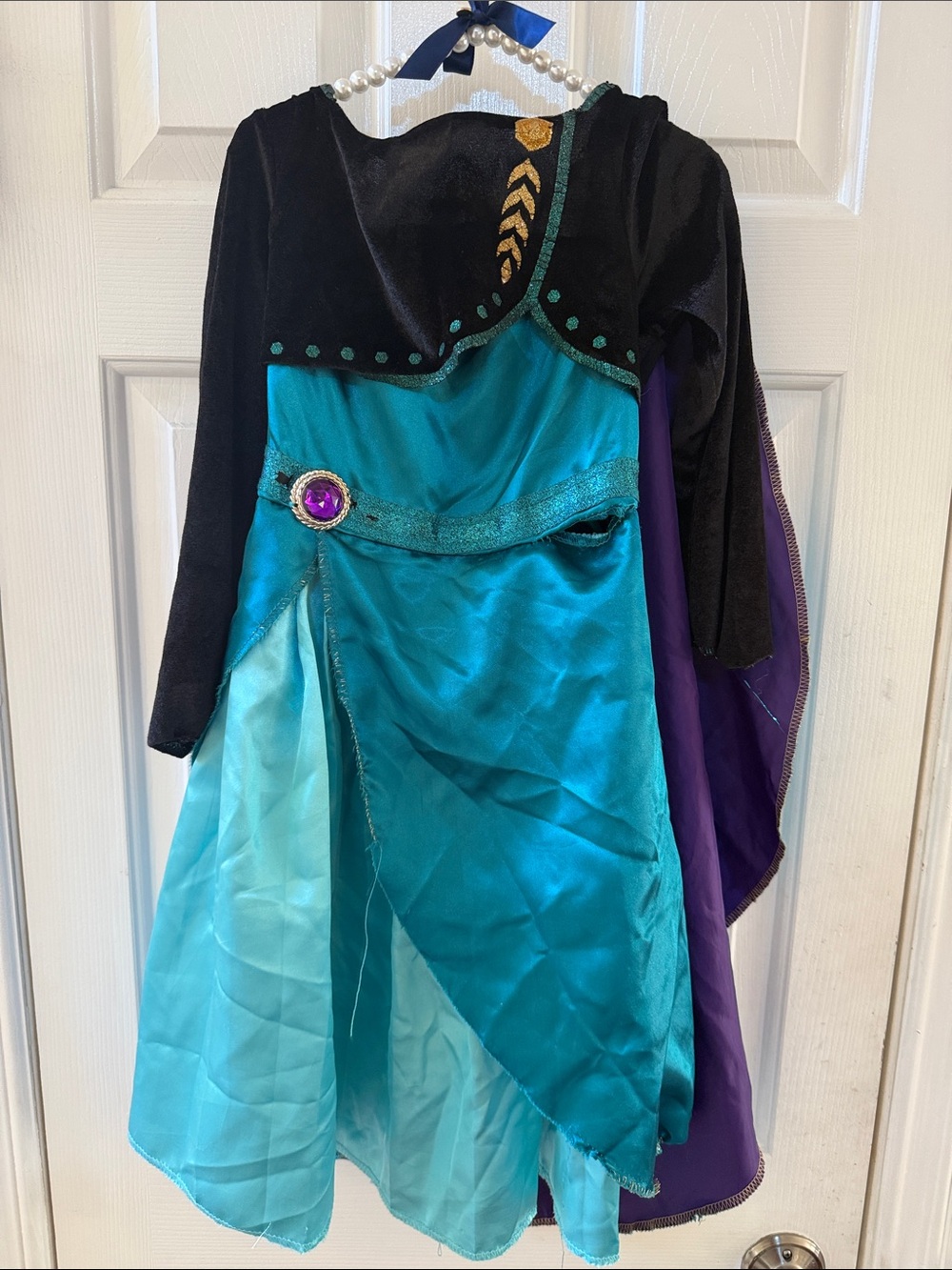 Disney Anna Princess Dress with Purple Cape